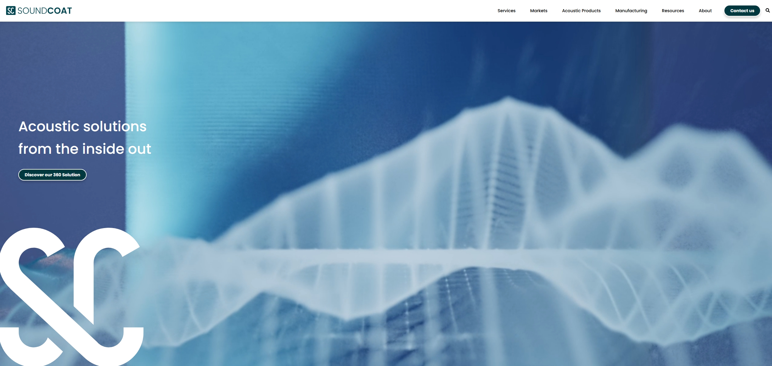 Soundcoat new website homepage
