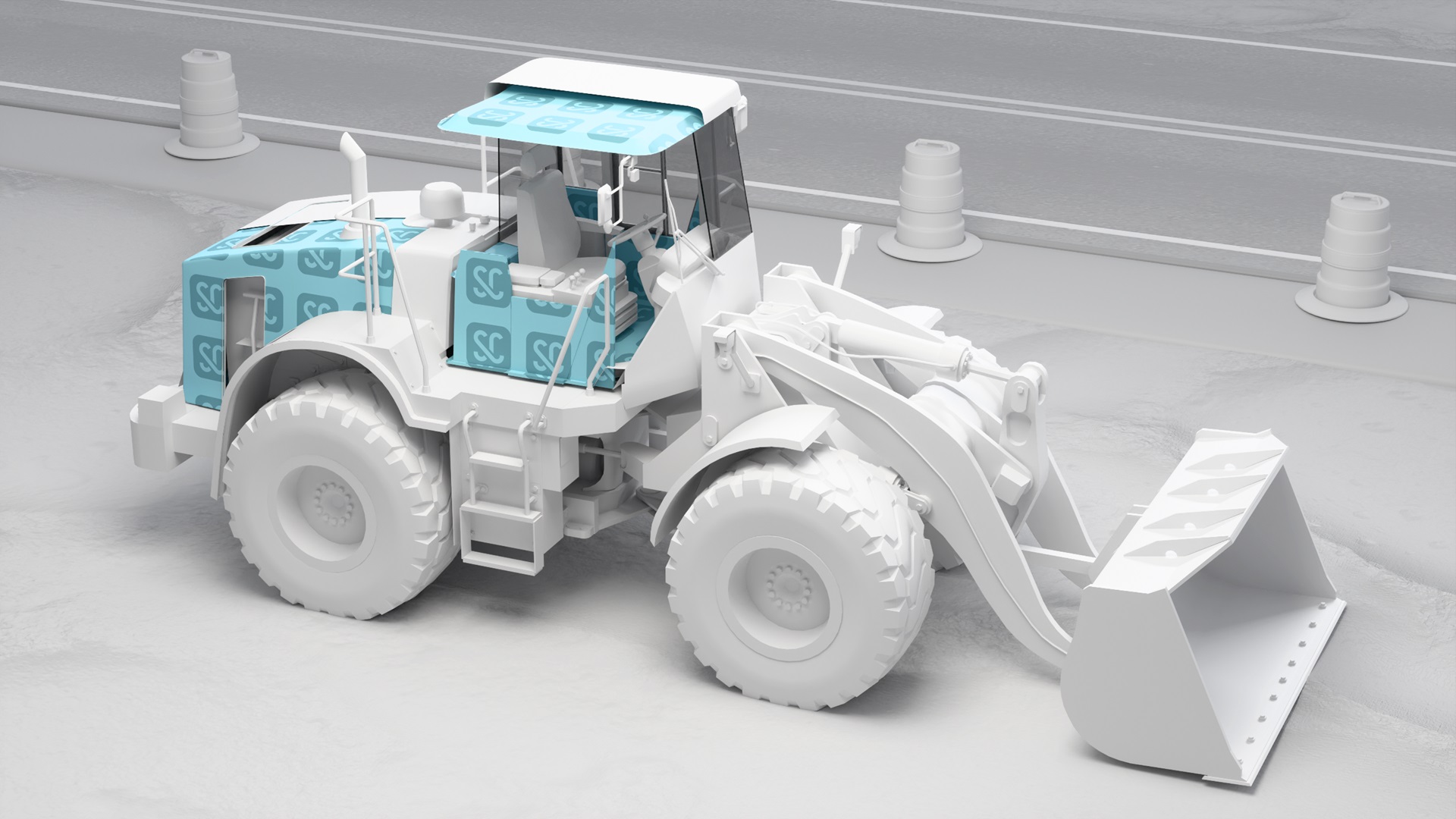 Soundcoat Wheel Loader 3D illustration