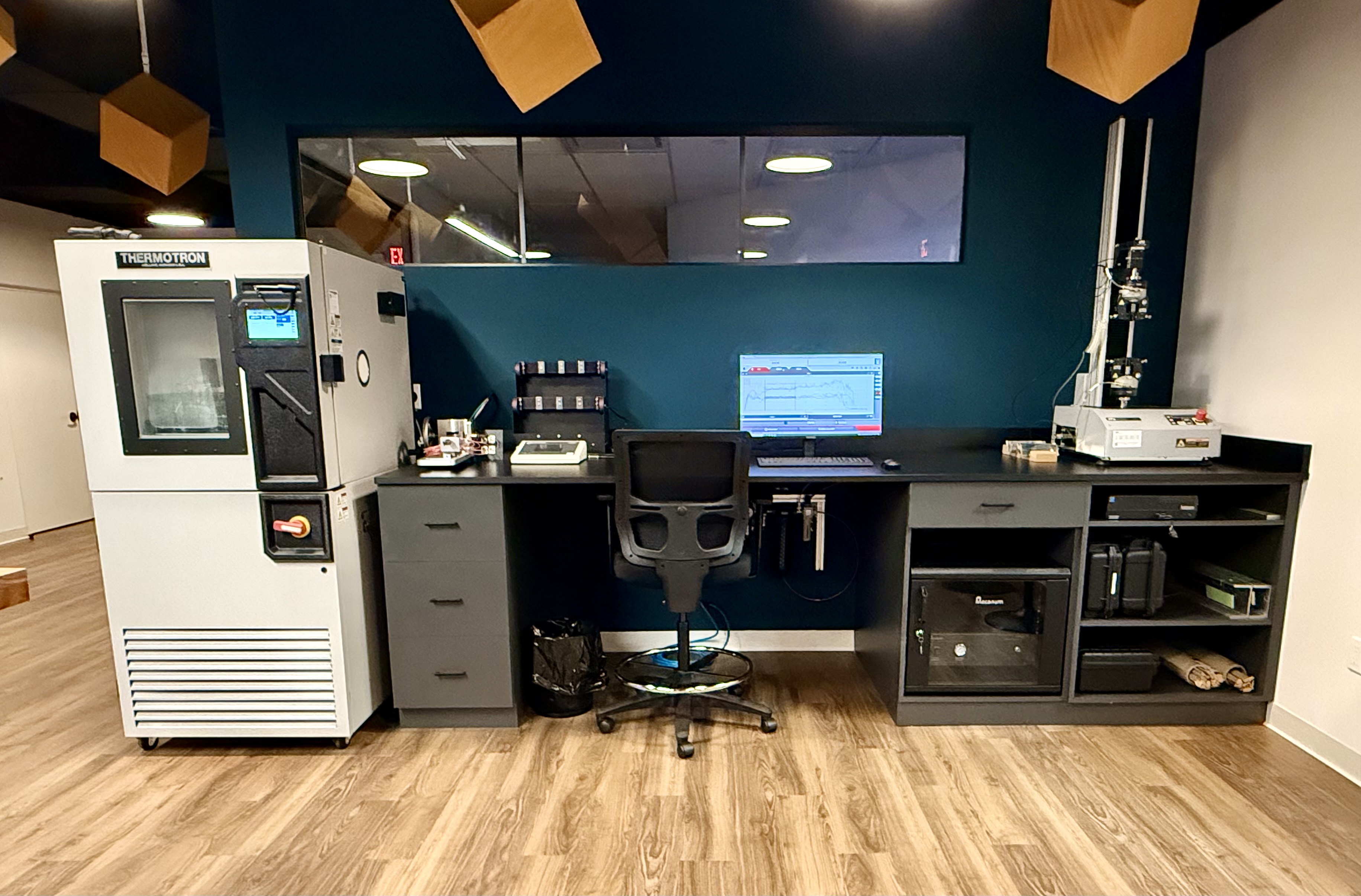 Soundcoat remodeled acoustics lab testing station